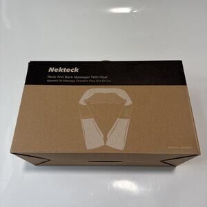 Nekteck Cordless Neck and Back Massager with Heat Shiatsu NIB NEW